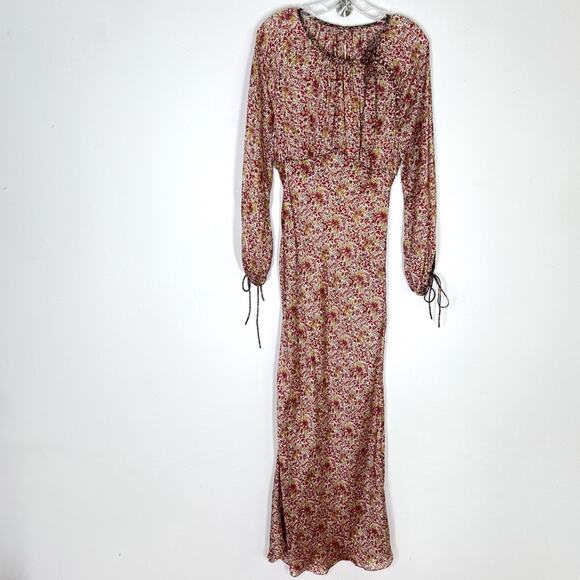 NEW Doen Bellflower Maxi Dress Sz XS  Clay Floral   100% Silk - Picture 3 of 11